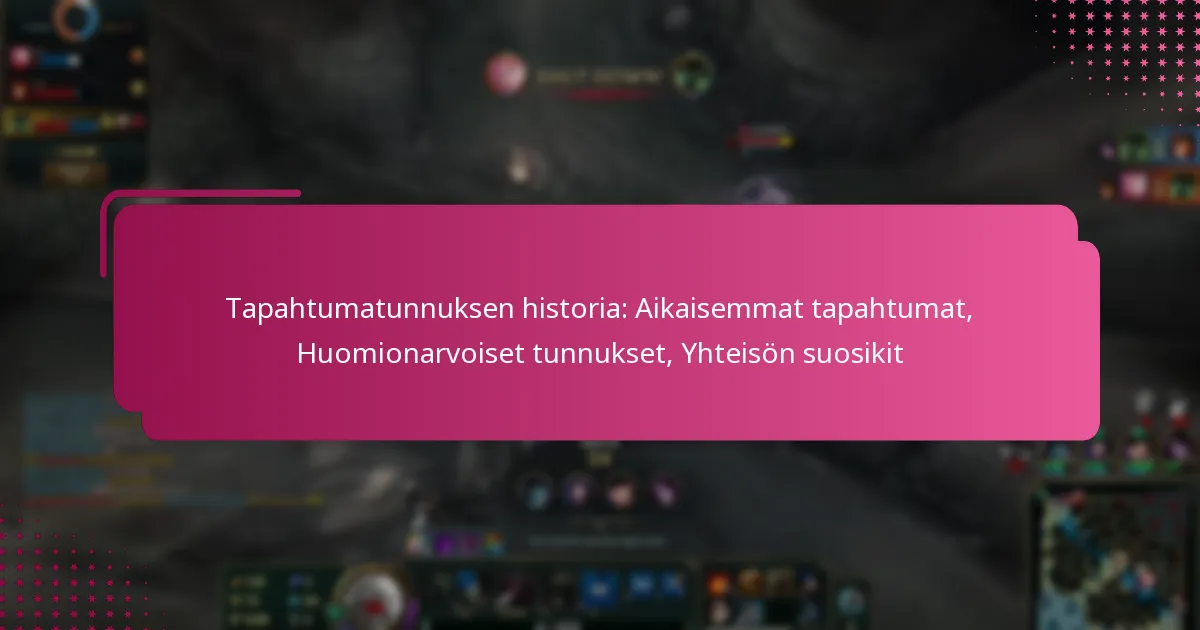 Tapahtumatunnuksen historia: Aikaisemmat tapahtumat, Huomionarvoiset tunnukset, Yhteisön suosikit
