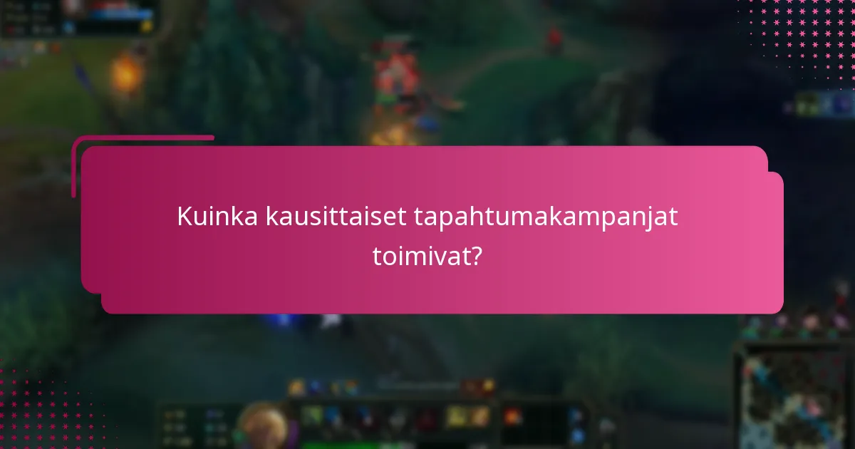Kuinka kausittaiset tapahtumakampanjat toimivat?