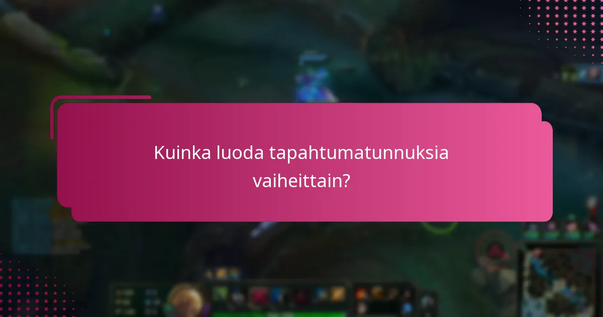 Kuinka luoda tapahtumatunnuksia vaiheittain?